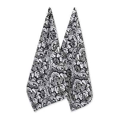  Cotton Dish Towel Set Damask Print, 18x28, 2 Count 18x28