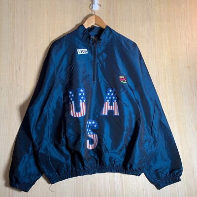 Vintage Surf Style Wind Breaker Adult Size One Size Blue Long Sleeve Men's ZIp-image