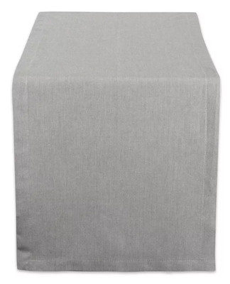 Design Imports A6112 Solid Grey Chambray Table Runner 14