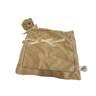 Hallmark Lil Cozy Brown Tan Teddy Bear Bow Plush Lovey Baby Security Blanket-image