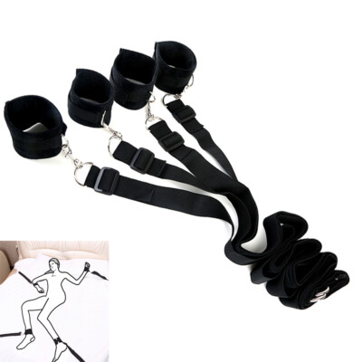 Cozy Feel Bed Bondage Soft Furry Restraint kit BDSM Adjustable Straps J145-image