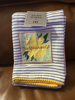 DII Design Imports Be Yourself Shine On Do Your Thing Dish Towel Set of 3 New-image