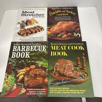 Better Homes and Gardens Cook Books lot of 4 Vintage Meat themed-image