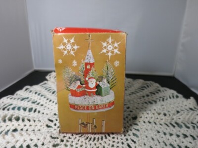 Vintage Christmas Village Wind Chimes Peace on Earth Church Santa Village -image