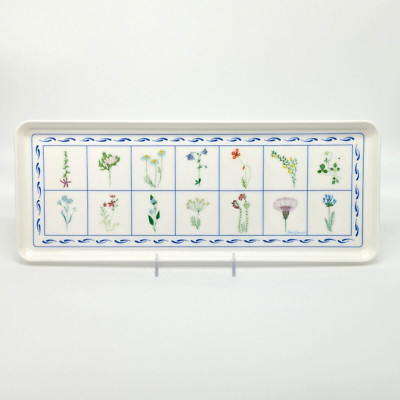 Italian Melamine Rectangle Tray Wildflower Botanical Botany Plants Made in Italy-image
