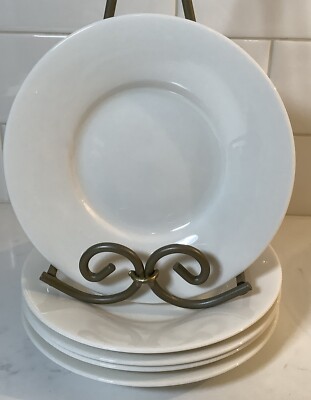 5-Pier 1 White NEW ESSENTIALS CLASSIC Saucers 6 1/4” Plate-image