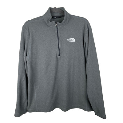 The North Face Pullover Mens Medium Gray Fleece Quarter Zip Outdoors Gorpcore-image
