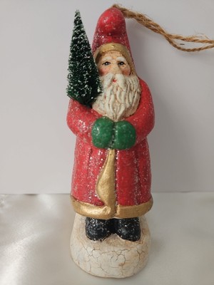 RAZ  IMPORTS VINTAGE STYLE RED SANTA WITH TREE-image