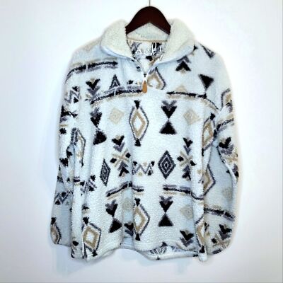 Warm & Cozy Lifestyle Quarter Zip Sherpa Pullover-image