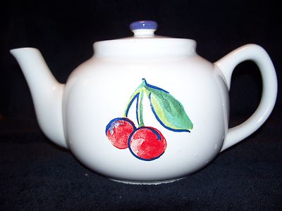 Unused Jay Import Simple & Unique Cherry Designs Teapot -  #522(pl)-image