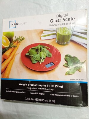 MAINSTAYS Digital Glass Scale (RED)-image