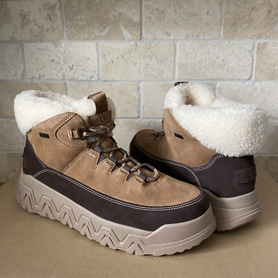 UGG TERRETRAIL COZY LACE CHESTNUT SUEDE SNOW SNEAKER BOOTS SIZE 10 WOMEN-image