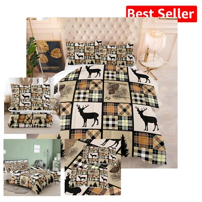 Adventurous Twin Camouflage Bedding Set - Deer Design Comforter & Pillowcase-image
