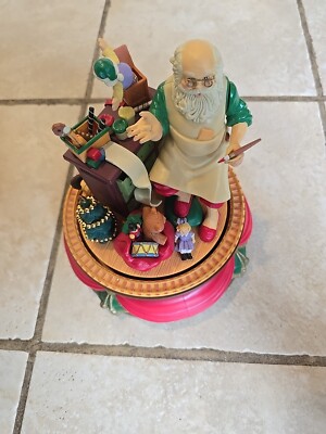 Vintage 1992  Santa's Best Animated Music Box Christmas Santa Claus Wind Up -image