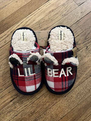 DEARFOAMS COZY COMFORT LIL BEAR SLIPPERS Little Boy or Girl Size 9-10  Christmas-image