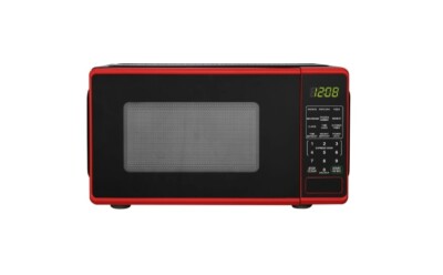 Mainstays 0.7 Cu ft Countertop Microwave Oven, 700 Watts, Red-image
