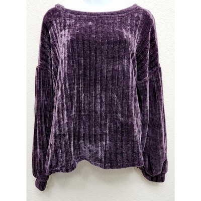 Hummingbird Purple Boat Neck Drop Shoulder Sweater Small Warm Cozy Comfy Soft-image