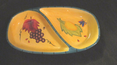 Linda Raffel~Divided Dish~2001 Design~Henriksen Imports~Rare~Pre-Owned~Good Cond-image