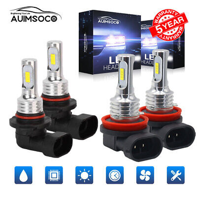 H11 9005 LED Headlight KIT Combo Bulbs 10000K High&Low Beam Super Bright White-image
