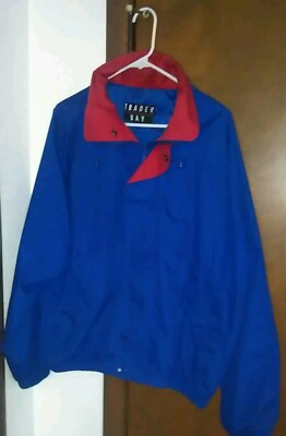 Men's Trader Bay Jacket Coat Wind Breaker * Vintage Size Large * Excellent Shape-image