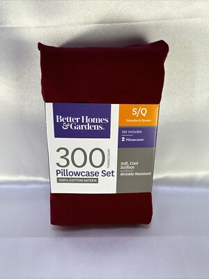 Better Homes & Gardens 300 Thread Count Rose Wine Cotton Sateen Pillowcases-image