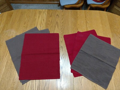  Mainstays - (3) Brown & (3) Dark Red Placemats- Part Used, Part New - 18
