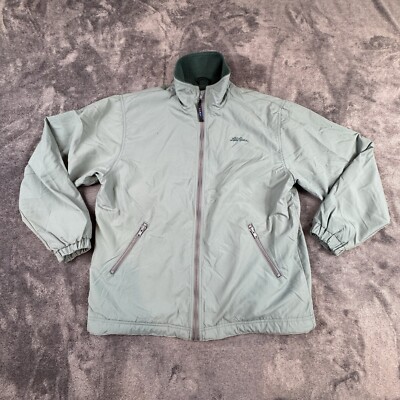 LL Bean Womens Three Season Jacket Size Medium Green Coat Lined Vintage Made USA-image