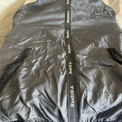 VTG Reebok Windbreaker Track Jacket Mens 2XL Full Zip Black Hoodie-image