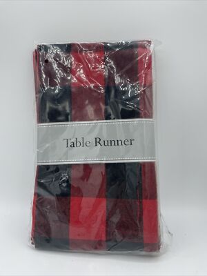 Design Imports Buffalo Check Table Runner (13 x 72) NEW in Bag!-image