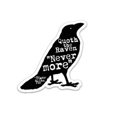 Quoth the Raven Edgar Allan Poe Vinyl Sticker-image