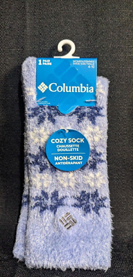 Columbia Cozy Thermal Socks Non-Skid SOFT Floral-image