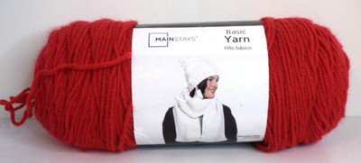 Mainstays Red Yarn Medium Worsted 7 oz Lot 10008 NEW-image