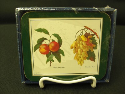 American Pennyroyal Coasters. Redoute Fruit. Set of 4. NIB-image
