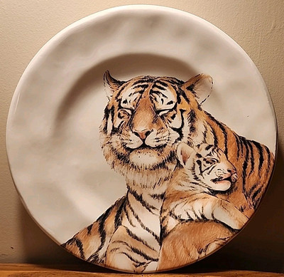 Vintage Pier 1 Tigress & Tiger Cub 8.75