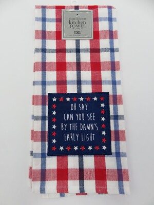 DII~ Embellished Kitchen Towel 18 x 28 inches ~ OH SAY CAN YOU EMBL Dishtowel-image