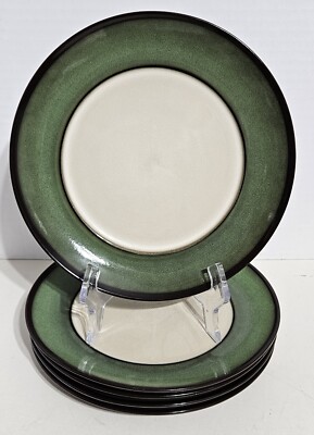 Pier 1 Colored Rim Fern Salad Plates 8.5