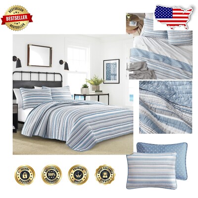 Twin Reversible Quilt and Matching Sham in Jettison Grey - Cozy Cotton Comfort-image