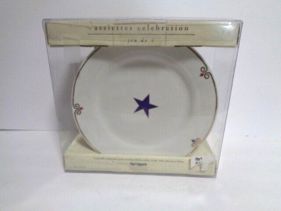 PIER 1 Imports Assiettes Celebration Plates Set of 4 STAR  Side salad dessert-image