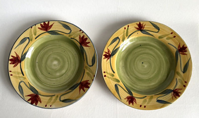 Pier 1 Imports Elizabeth Handcrafted Earthenware Dessert Salad Plate Set of 2-image