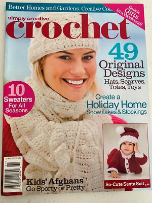 Vintage Simply Creative CROCHET Magazine Hats Scarves Totes Afghans Christmas-image