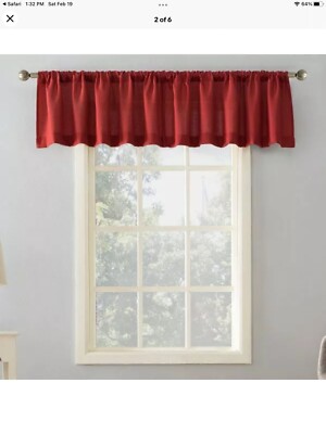 Mainstays rod pocket window valance red-image