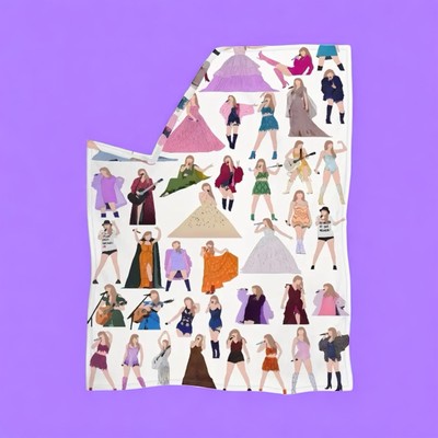 Mini Throw Blanket Swiftie TS Soft White Fluffy Cute 10.8 x 15 Inches Gift New-image