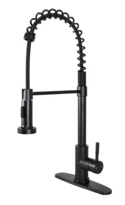 Better Homes & Gardens Elmont 1-Handle Sprayer Kitchen faucet, Matte Black-image