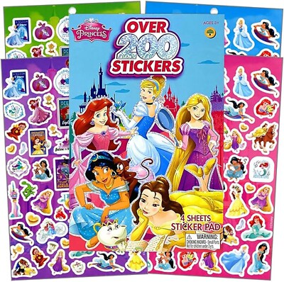 Disney Princess Series Sticker Book Over 200+ - Perfect for Gifts, Party Favor-image