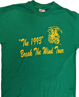 Biking Buzzard Bicycle Club Green T-shirt L Break Wind Tour VTG '93  Matthews NC-image
