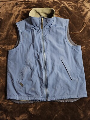 Vintage LL Bean Softshell Polartec Vest Mens XL Navy Blue Fleece Lined Full Zip-image