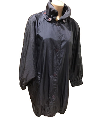 Women's Rain Coat Wind Breaker  Sanyo Carol Cohen brown baggy Vintage Size S-image