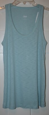 Jenni Intimates Women's Top Ribbed Rayon Tank Pajama Blue Size Small-image