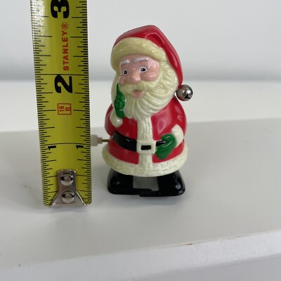 Vintage SoMuchFun WORKING Wind-up Walking Happy Santa w/bell on cap - CHINA -image