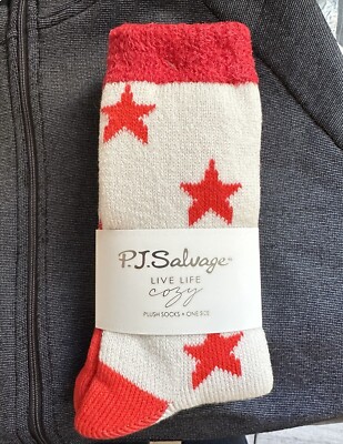 PJ SALVAGE Allover Stars Cozy Fun Socks Women Size 9-11 NWT-image